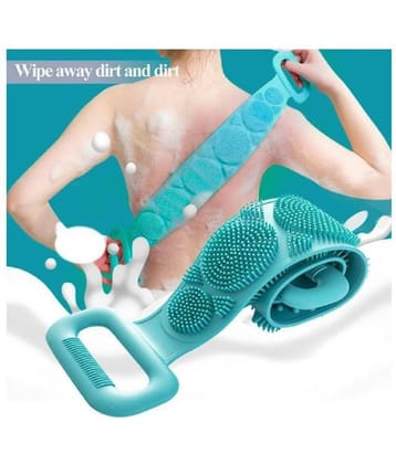 Silicone Body Back Scrubber, Double Side Bathing Brush for Skin Deep Cleaning Massage