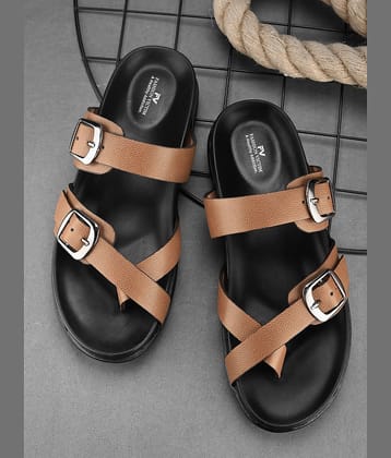 Fashion Victim Brown Men's Leather Slipper