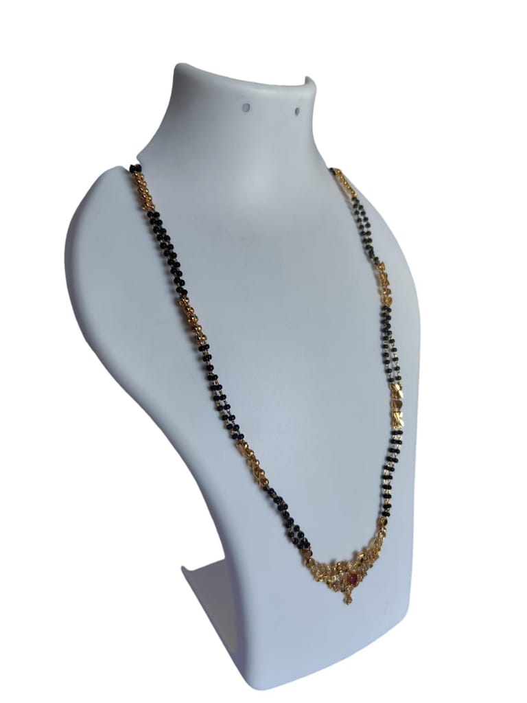 Gold Plated Mangalsutra with Black Beads for Women