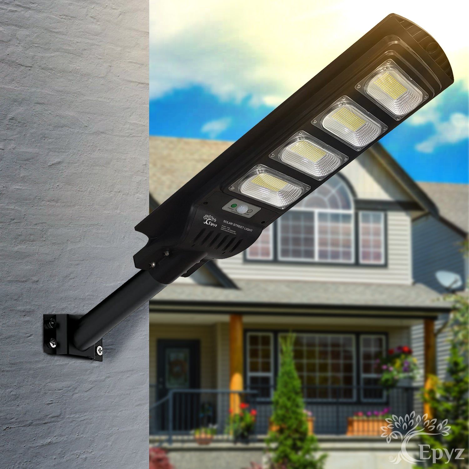 120 Watt Solar Street White Light for Outdoor (With Pole)-With Pole