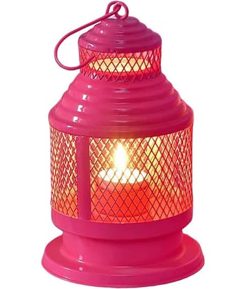 HOMSSY Red Hanging Metal Tea Light Holder - Pack of 1