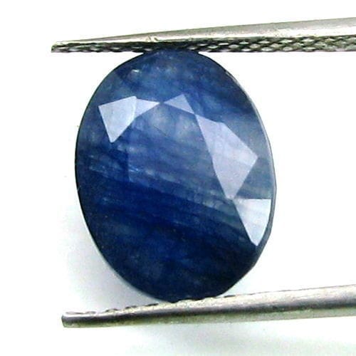 Certified 6.99Ct Natural Blue Sapphire (Neelam) Oval Cut Gemstone