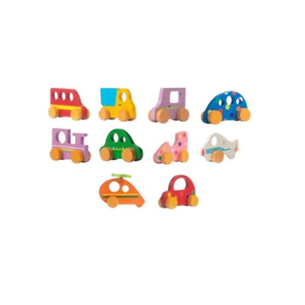 Colourful Pull N Push Vehicle Cars Set of 10