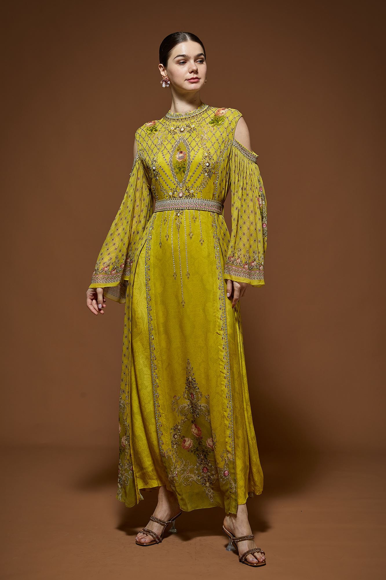 Lime Yellow Kaftan-XS