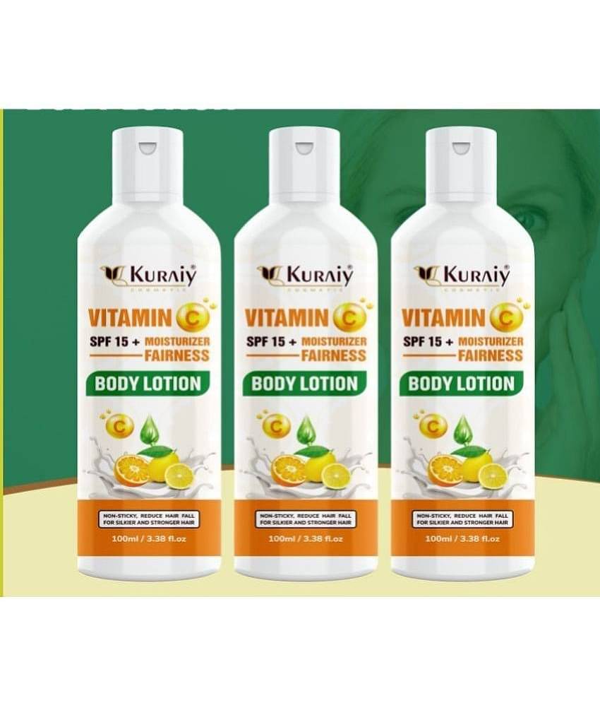 KURAIY Beautiful Vitamin C Body Lotion Whitening Moisturizing Body Moisrurizer Lotion Pack Of 3
