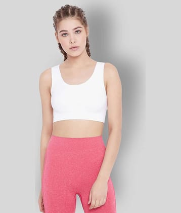 C9 Airwear White Poly Cotton Solid Sports Bra