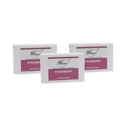 Artnweavess Strawberry Handmade Soap NT, 100 gm - Pack of 3