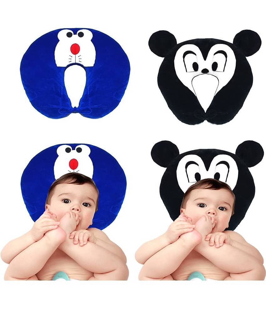 JUZZII Set of 2 Multi-Colour Velvet Kids Fibre Filled Pillow