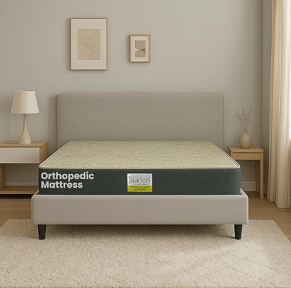 Starlon Orthopedic Foam Mattress | Dual Comfort Design | Spine Alignment | 5- Years Warranty | Medium Firm | 3 Layered Orthopedic Mattress | Queen Size (48x72x4 Inches)