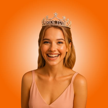 Bride To Be Rose Gold Tiara with Rhinestones - 1PC