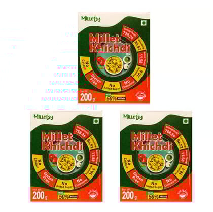 Milletsy Millet Khichdi Instant Mix Pack of 3| 200 gm each