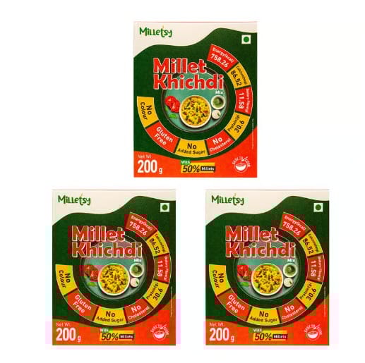 Milletsy Millet Khichdi Instant Mix Pack of 3| 200 gm each