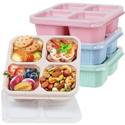 Snacks Container 4-Pcs Set Versatile and Airtight Storage Containers for Organizing Snacks, Nuts, and Treats, Ideal for Home or On-The-Go, BPA-Free and Stackable