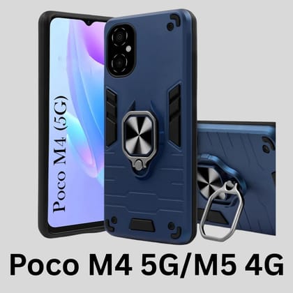 Mobile Cover for Poco M4 5G & Poco M5 (4G) Armor Bumper Back Case with Ring Holder & Kick Stand | Shockproof (Hybrid TPU + PC) Mobile Cover for Poco M4 5G & Poco M5 (4G) Armor Bumper Back Case with Ring Holder & Kick Stand | Shockproof (Hybrid TPU + PC)