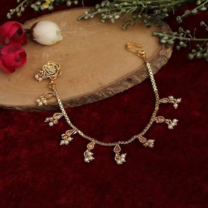 Gold toned Gold Plated Handcrafted Nose ring
