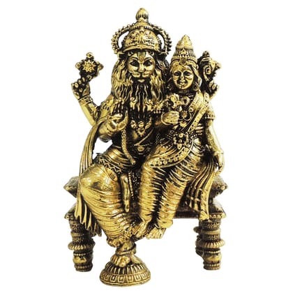 Brass Narsingh Bhagwan God Idol – Traditional Brass Hindu Religious Statue, Height : 5.5 Inch (BSMAS1807 H)