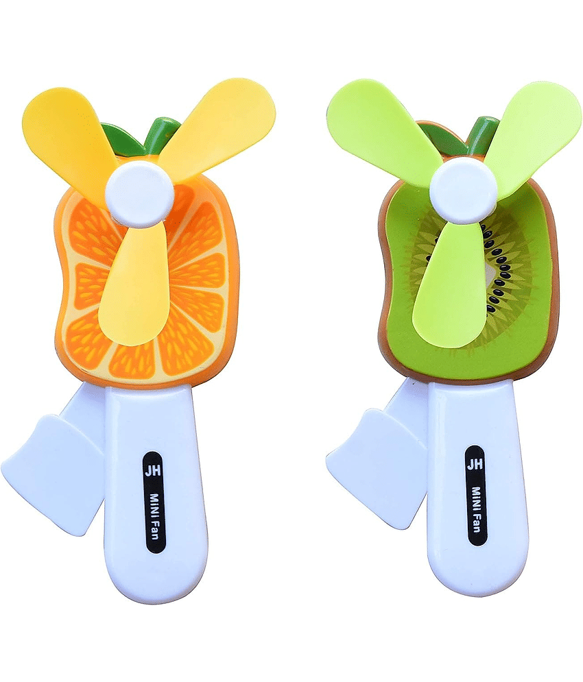 KP2® Kid's Hand Pressure Mini Fan Fruit Shape Cute Squeeze Toys / Cool Summer Fan/ Fan Without Battery (Multi Color) Pack of 1