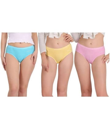 Eve's Beauty Pack of 3 Cotton Women's Hipsters ( Multi Color )