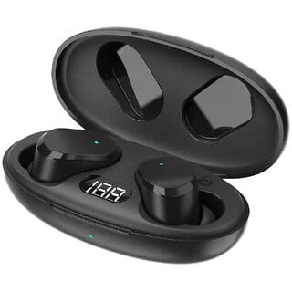 ASE TWS AirBass PowerBuds Earbuds Inbuilt  Type-C Fast Charging Fully Waterproof (Black)