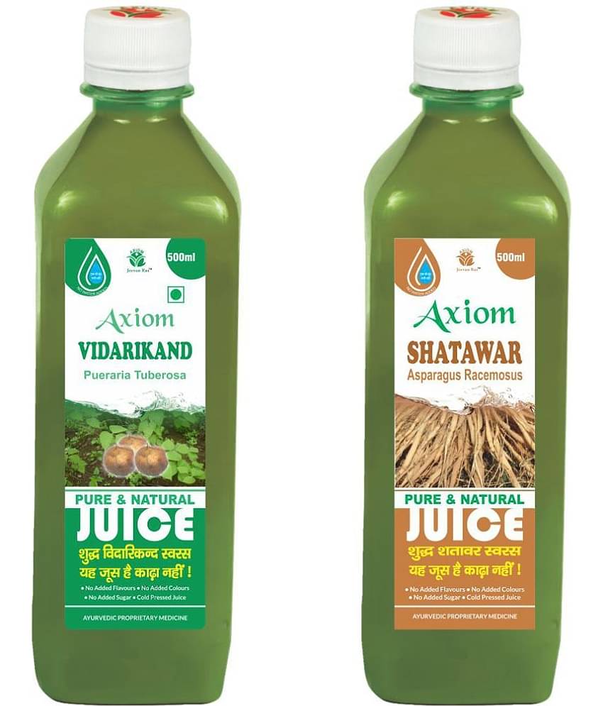 Axiom Shatawar Juice 500Ml + Punarnava Juice 500Ml Ayurvedic Juice Combo Pack