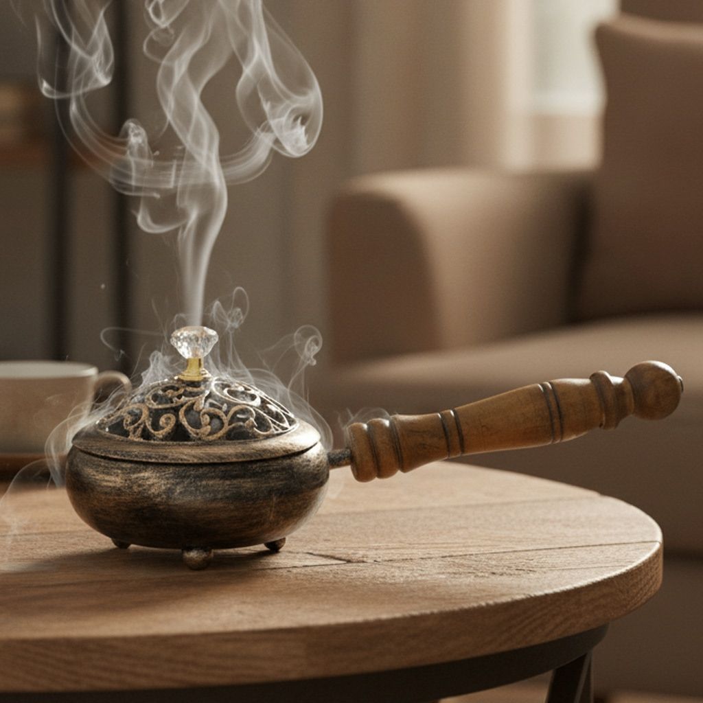 Iron Loban Dan Incense Burner | Loban Daan | Traditional Iron Incense Holder & Dhoop Stand, Length : 9 Inch (IMAS196 G)