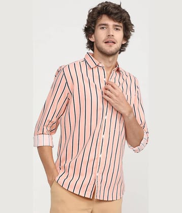 Ketch 100% Cotton Regular Fit Striped Full Sleeves Men's Casual Shirt - white ( Pack of 1 )