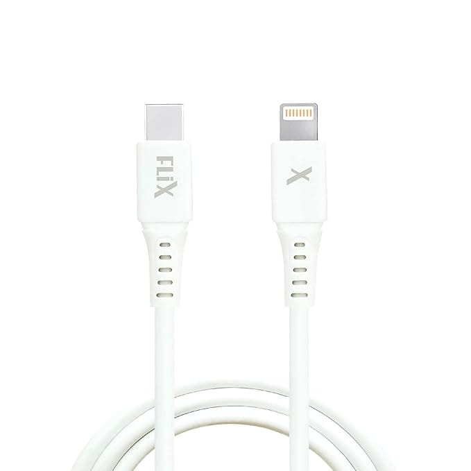 FLiX (Beetel Rush 120CL is USB Type C to Lightning 20W Fast charge & Sync cable,Widely Compatible for all Apple devices with Lightning Port,Charge & Sync Support,1 Meter Length (White)(XCD-RPCL120)
