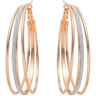 Gold and Silver Design Circular Hoop Earring.