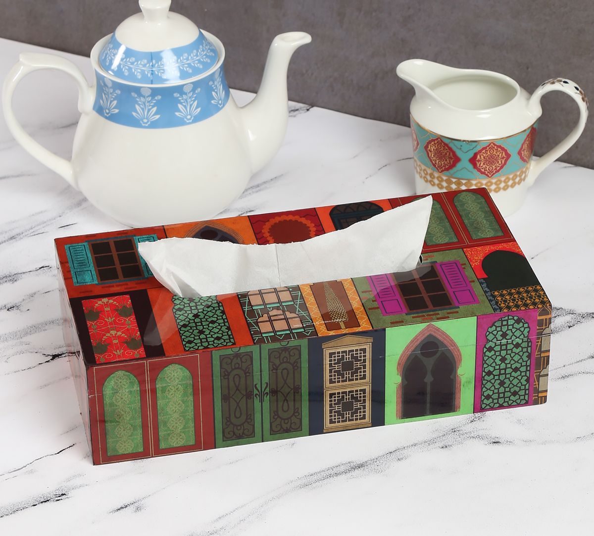 Mughal Doors Reiteration Tissue Box Holder