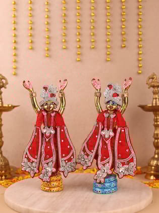 Saawan Sugandh Red Dhoti Patka for Gaur Nitai-Without Shringar / 2 inch