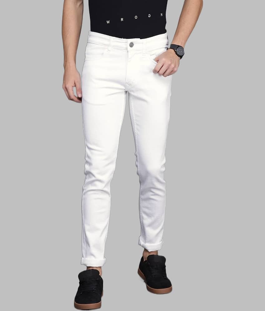 x20 - White Denim Slim Fit Men's Jeans ( Pack of 1 )