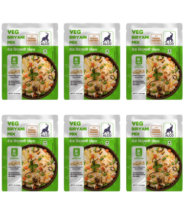 Alco Spices Veg Biryani Mix Gravy : Natural & Fresh Instant Gravy ( 6 x 50gm ) 300 gm