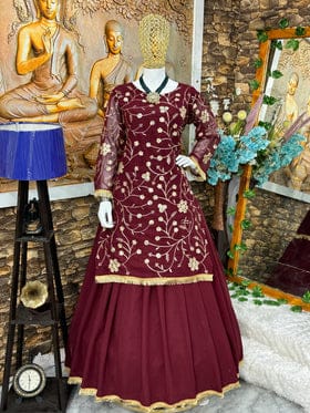 Beautiful Party Wear Look Top And Lehenga With Dupatta