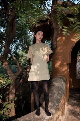 Rory Rib Dress Khaki-XS