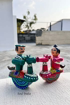 Handcrafted GI TAGGED Etikoppaka Folk Dancers ( Kheelu kudre )
