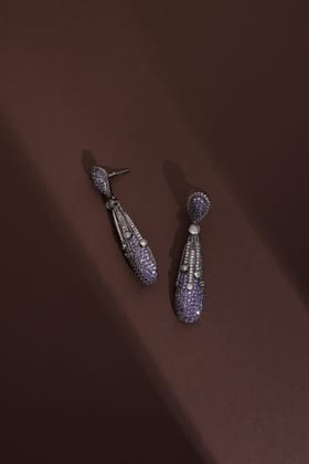 Kimiko Lavender Zirconia Dangler Earrings-Zirconia