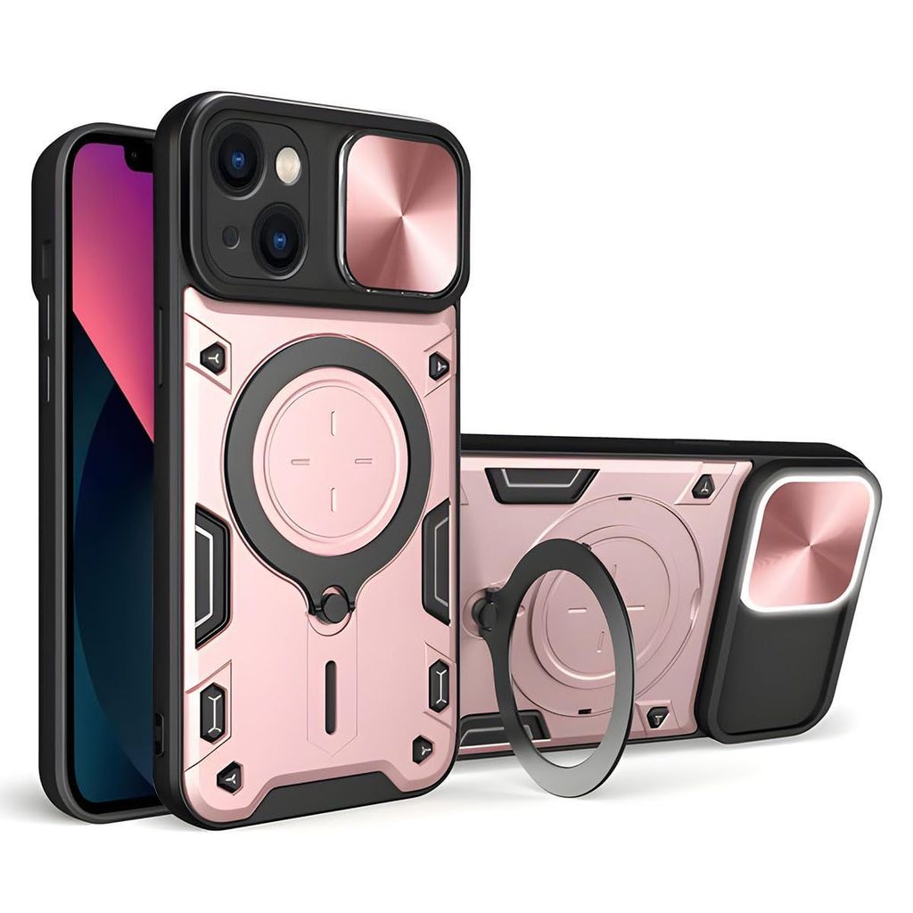 LIRAMARK Case Compatible with Apple iPhone 13 (6.1 inch) with Stand & Slider Camera Military Grade Protection