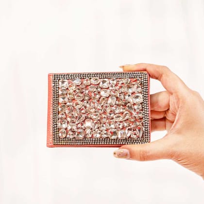 Dazzle Crystal Card Holder-Pink