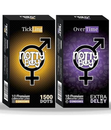 NottyBoy Extra 1500 Dots and Extra Delay Condoms - 20 Units