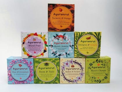 Ayuramrut Natural Handmade Ayurvedic soap (Pack of 8)