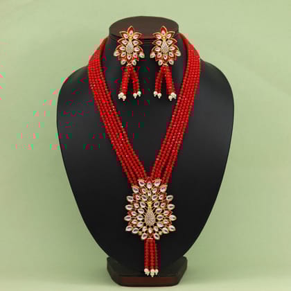 Red Color Jewellery Rani Haar (PN768RED)-Adjustable Rope / Green / Alloy With Good Quality Gold Plated