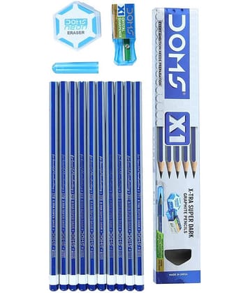 DOMS X1 X-Tra Super Dark Pencils (Pack of 10 x 5 Set) ()