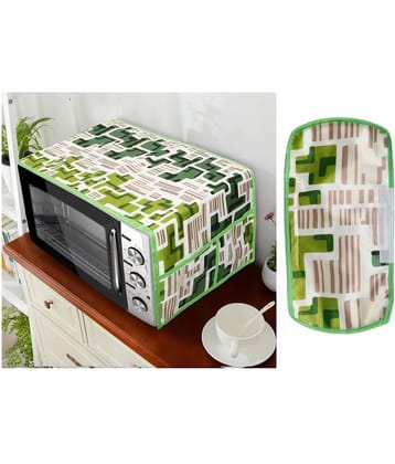 E-Retailer Set of 2 Polyester Green Microwave Oven Cover -