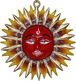 REAL SEED Hand Crafted Sun Wall Hanging - Wall Showpiece for Wall Decor, Home Decor, Room Decor, Vastu and Gifts (19.5 x 18.5 CM)