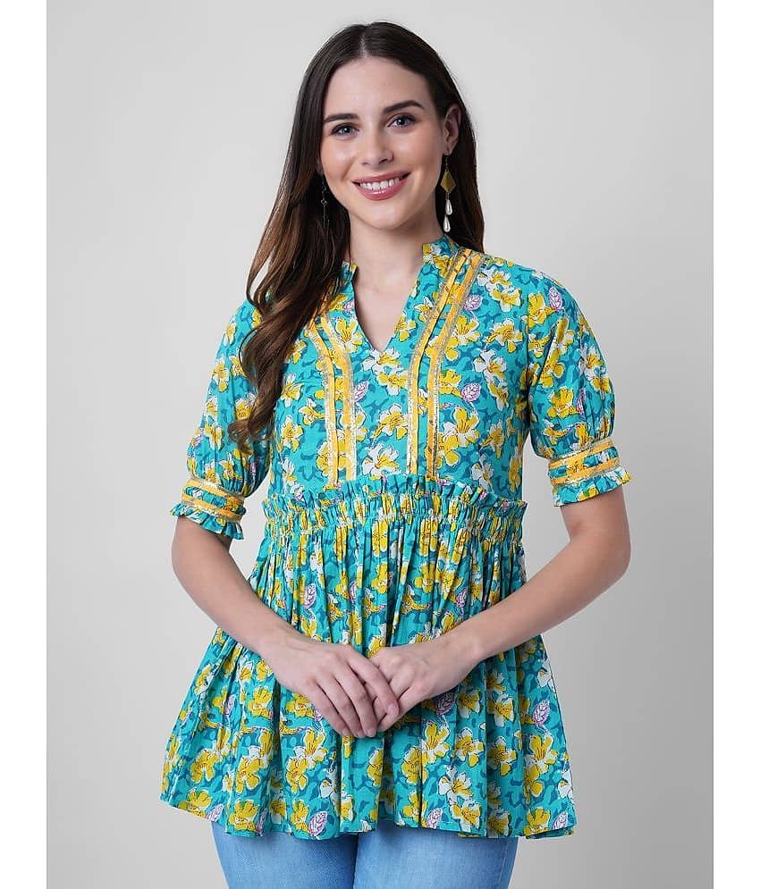 GOD BLESS Women's Rayon Peplum Top ( Multi Color )