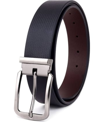 SUNSHOPPING - Black 100% Leather Men's Reversible Belt ( Pack of 1 )