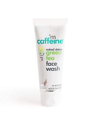 mCaffeine Vitamin C Green Tea Face Wash With Hyaluronic Acid - Dirt Removal Soap Free Face Cleanser, 100 gm