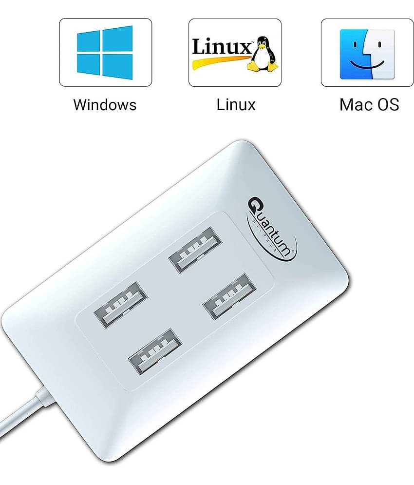 Quantum QHM6633 4-Port Hi-Speed USB Hub (Multicolor)