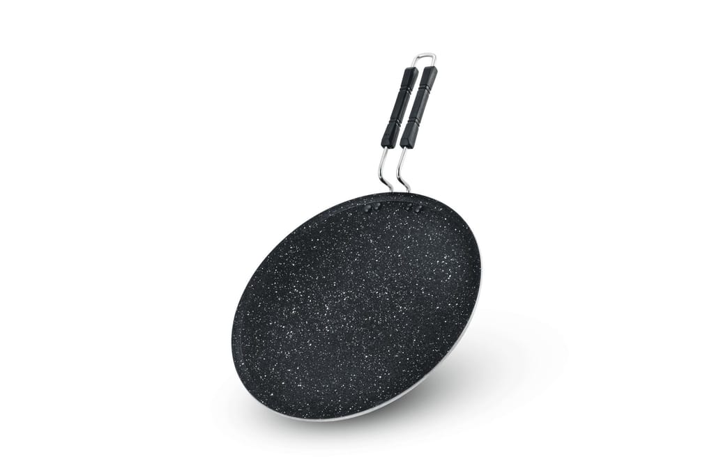 N NIDHI Delta Flat Tawa | 300mm Diameter | 4mm Thickness | Steel Wire Backelite Handle