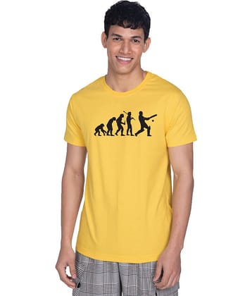 DREAMKARTS Pack of 1 Cotton Regular Fit Men's T-Shirt ( Yellow )